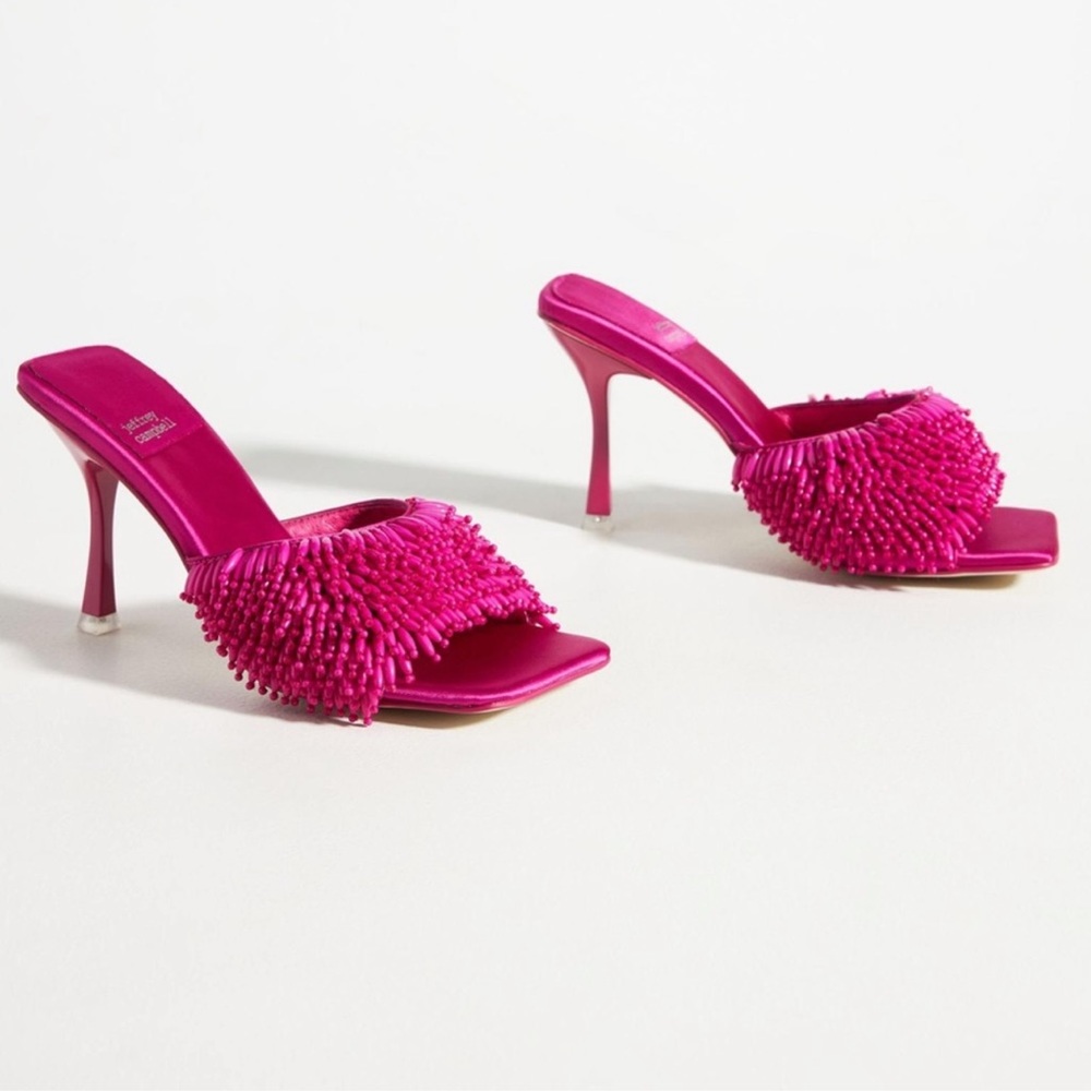 Kinsley Beaded Heels in Fuchsia by Jeffrey Campbell Size 7 worn twice